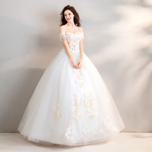 Marriage Dream Fairy Princess Shoulder Bride’s Wedding Dress  