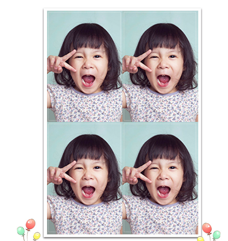 洗照片 1寸2寸证件照 照片冲印冲洗相片手机大头贴照幼儿园背胶贴