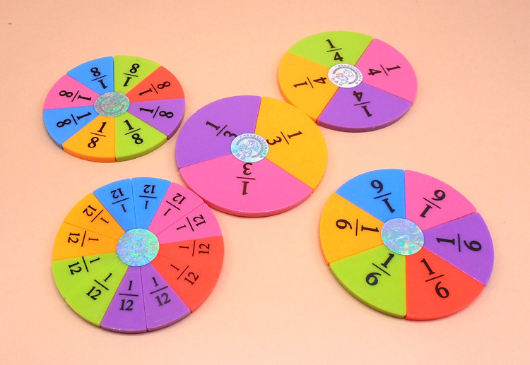 分数学习器 圆与分数片 角度等分组合分数加减法通分约分小学教具