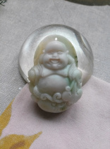 Sky Jiao unique jade dank hibiscus red green white laughing Buddha Millver pendant pendant Nanyang Dokshan jade male and female gift giving gift