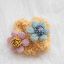 Wool felt big flower wool hair ring hair rope original hand-made home adult age-reducing hair care soft niche