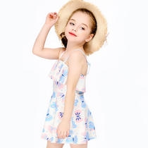 Girls swimsuit 2021 new split skirt girl Net red baby swimsuit childrens middle and Big Boy swimsuit 12