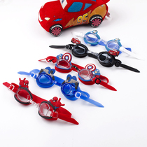 Childrens swimming goggles diving girls waterproof anti-fog waterproof HD Spider-Man Big Boy car swimming glasses