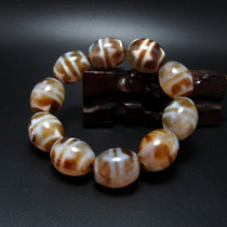 Tibetan Tantric dharma Thousand-year-old mine to pure tiger teeth and Tianzhu beads Hand Kushendalo twin tiger teeth and Tianzhu beads evil spirits hand string