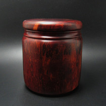 Fine cultural play Wood art Wood carving burst beauty old material Small leaf red sandalwood tea pot tea bucket Tea ceremony collection ornaments
