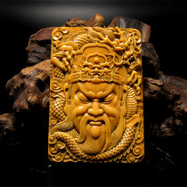 Antique Miscellaneous precious old objects deep relief Yulongwu Caishen Guan Erye hanging pieces to promote the safety of the brand