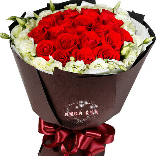 鞍山鲜花同城速递 33朵红玫瑰圣诞 新年礼物 时尚 韩版 高档