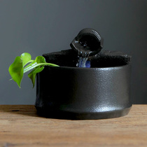 Automatic circulating water Ceramic fountain Fish tank Lucky home decoration TV cabinet ornaments Set office desktop gifts