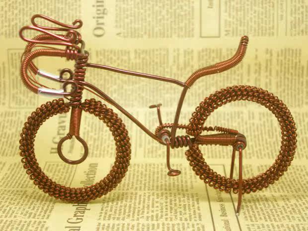 【花轮大铜车】创意特色礼物手工仿铜色花轮自行车模型家居摆件