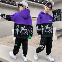 Boys spring clothing suit childrens clothing 2022 new spring necropolis Fried Street Foreign Air Great Boy Handsome Pants Tide