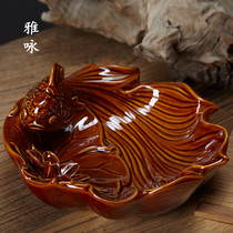 Chinese retro living room creative large lotus ceramic ashtray office personality home furnishings generous