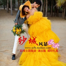 2020 new color gauze seaside tour beach tailing wedding photo studio theme clothing couple photo photography