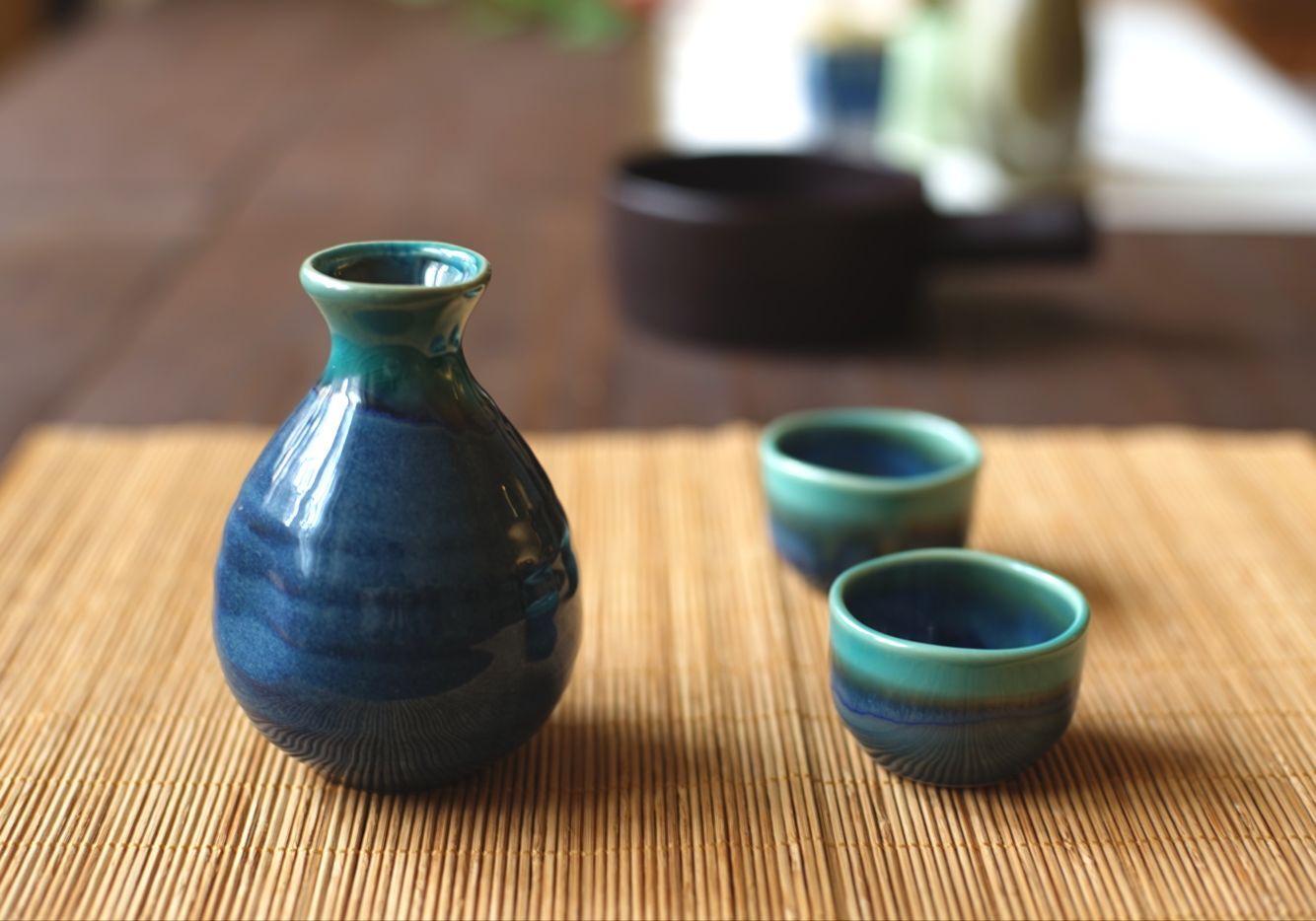 【现货】日本制 zakka 美浓烧清酒器 翡翠蓝樱粉清酒壶 酒杯_7折现价