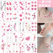 Cherry Blossom Tattoo Sticker waterproof and sweat-proof female persistent sexy flower collarbone emulation peach blossom little fresh foot tattoo