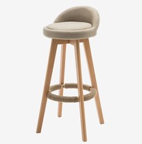 Bar chair Solid wood bar chair Front desk chair Modern minimalist milk tea shop high stool household rotating creative bar chair