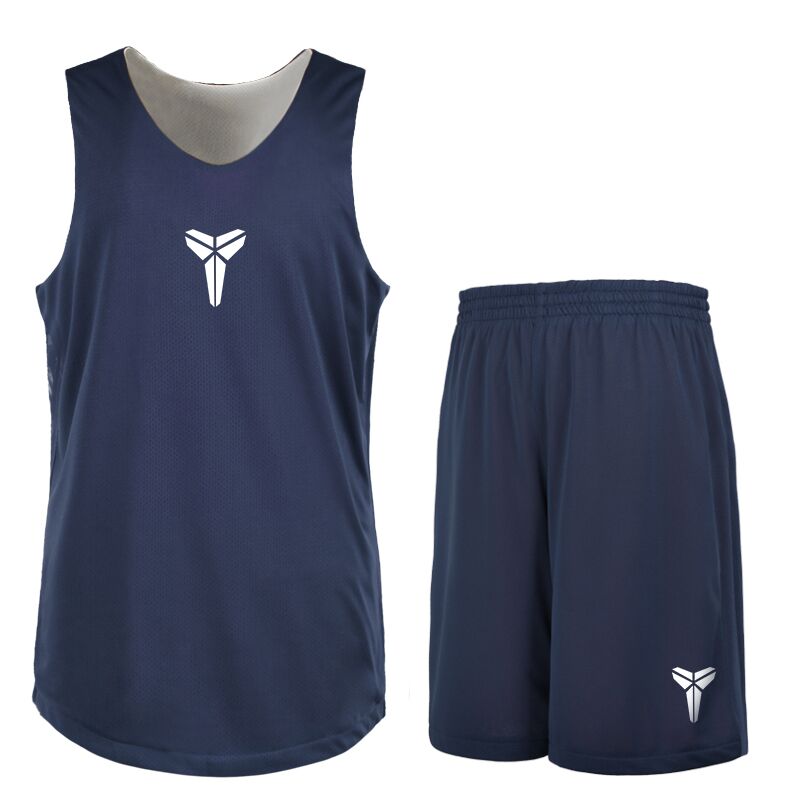科比篮球服套装男 夏季双面穿篮球服比赛队服圆领透气定制DIY印号