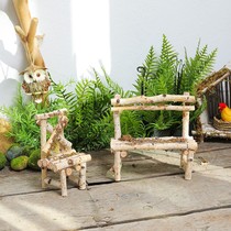 Wooden chair furnishings pastoral ornaments kindergarten forest plant horns outdoor decoration Park landscape Villa courtyard garden