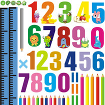 Height ruler Height stickers Wall stickers Kindergarten cartoon bedroom childrens classroom numbers and letters learning stickers