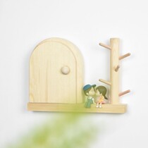 Home creative solid wood stickers cover switch Nordic style solid wood socket decoration log solid wood protective cover wall stickers