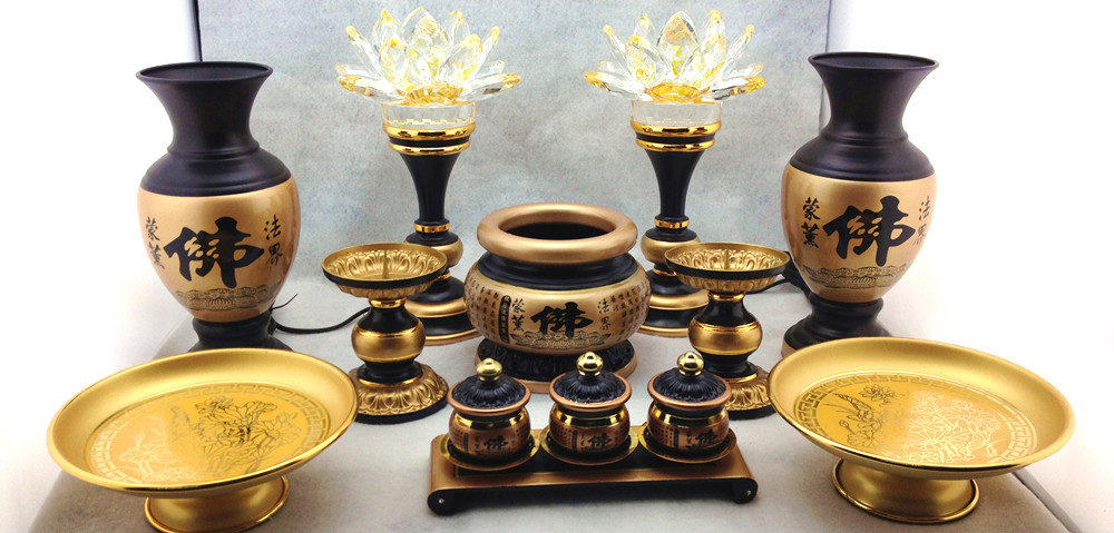 妙音佛具 佛前供灯 佛教用品 台湾工艺 古铜 纯铜 水晶莲花灯 6寸