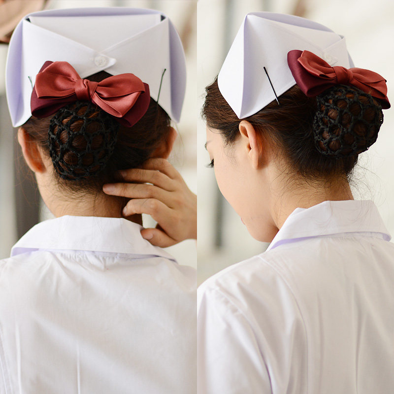 头花发网兜气质花朵职业发夹空姐护士网花员工作头饰发套盘发饰品