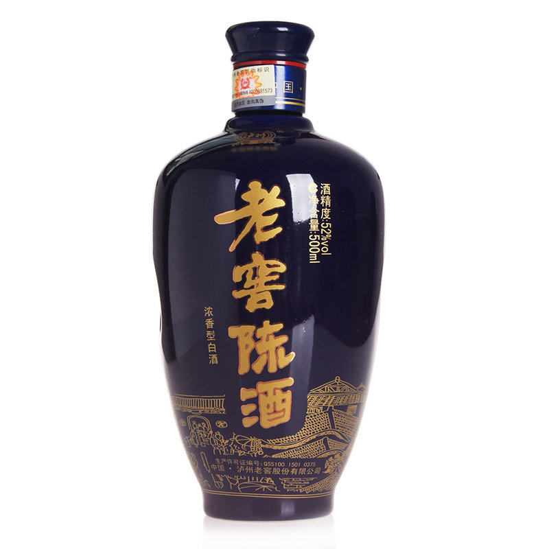 购酒网 52度泸州老窖 老窖陈酒蓝瓶500ml 浓香型白酒高度酒水