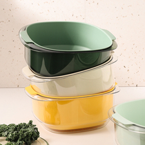 Kitchen Double Wash Vegetable basin Fruit Vegetable Drain Basket Plastic Creative Mesh Red Water Filter Basket Naughty Vegetable Basket Fruit Dish