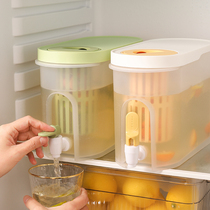 Refrigerator Cold Kettle Food Grade With Tap Plastic Cool Kettle High Temperature Resistant Juice Cans Summer Drink Barrel Large capacity