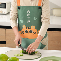 Home Kitchen Tiger Year Apron Waterproof and anti-oil cute Mens waistline Erasable Female worker to be able to let go of the Internet Red