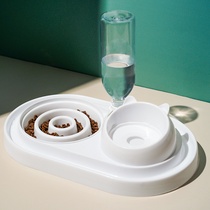 Dog bowl Anti-choking food bowl Pet anti-tipping Small dog non-wet mouth water bowl Dog rice bowl Drinking water All-in-one slow food bowl