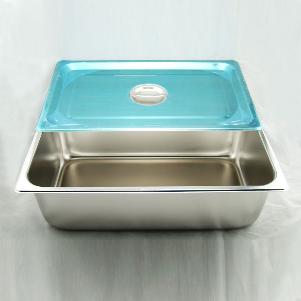 不锈钢方盆方锅油炸锅批发带盖份数盆加厚1/1 自助餐盘