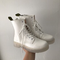 Small sun White Martin boots summer thin new female wild British style 8 holes high-top biker boots ins tide