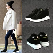 Giày thể thao và giải trí 2017 mùa thu đông mùa đông Giày da cao cấp mới Phiên bản Hàn Quốc của giày nữ hoang dã cộng với giày đế dày bằng nhung - Giày cao gót