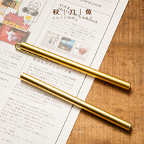 Saury brass gel pen gift creative metal pen handmade retro stationery hand account special signature pen