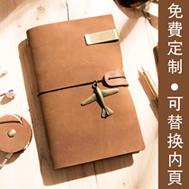 A5A6 real cowhide notepad loose-leaf notebook handmade notepad retro travel diary book
