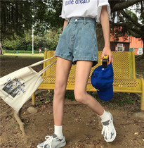 Sakurada Kawajima ins Korean summer 2021 new daddy pants jeans women loose straight high waist shorts tide tide