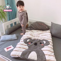 Meng baby multifunctional sleeping bag autumn and winter thick milk cashmere children anti kicking by kindergarten children nap