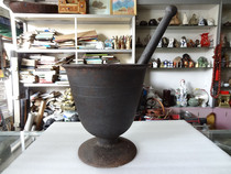 Antique Collection 50s North Koreas Goryeo Big Old Iron Wrought Cylinder Iron Instrumental Folk