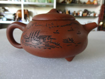 Antique Collection boutique 50 s old purple clay teapot tea with celebrities