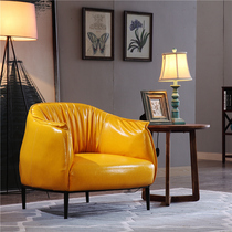 Single leather sofa Nordic modern simple lazy sofa chair designer creative furniture sofa chair