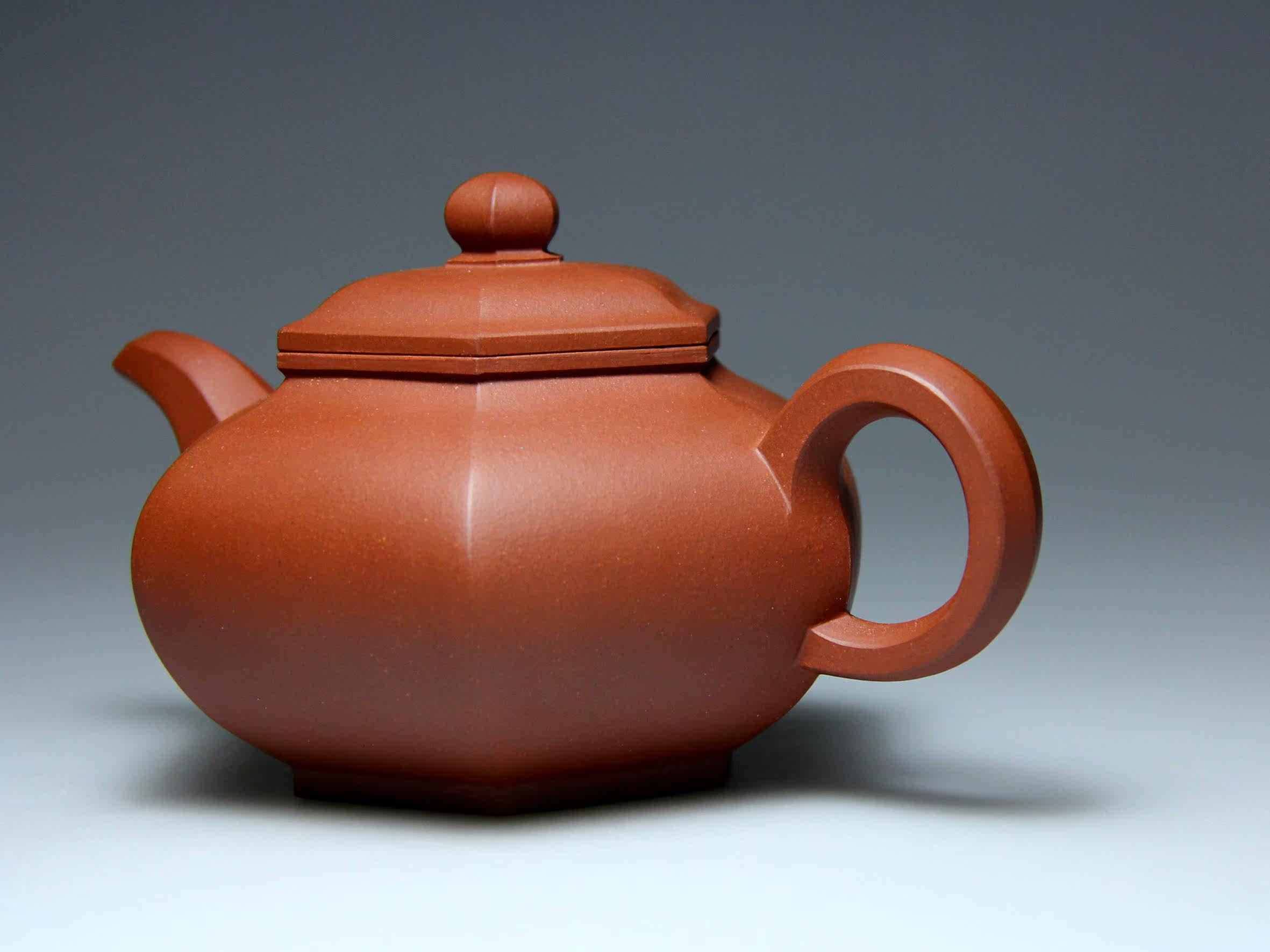 宜兴紫砂壶名家吴竹霞纯全手工原矿黄龙山底槽清青360cc藏六方壶