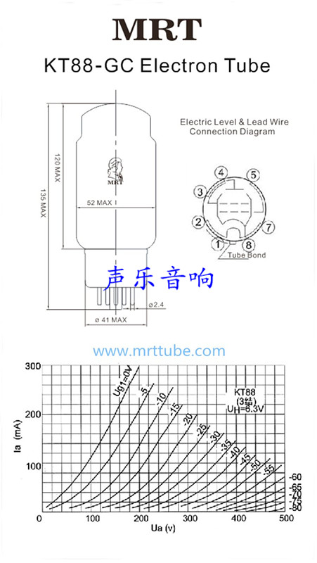 KT88电子管参数,kt88电子管功放电路图 香港名人堂 mrt kt88-gc 石墨铜屏电子管 hifi升级kt88 精密配对