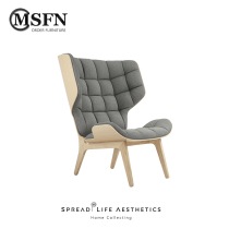 Masfino) Nordic living room balcony single fabric high back Leisure recliner sofa chair