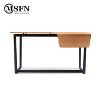 Masfino simple modern metal wrought iron luxury leather art study writing desk office computer desk