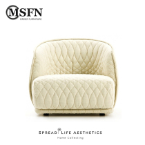 Masfino modern light luxury retro handmade car line hemp fabric armchair Hotel Villa single sofa