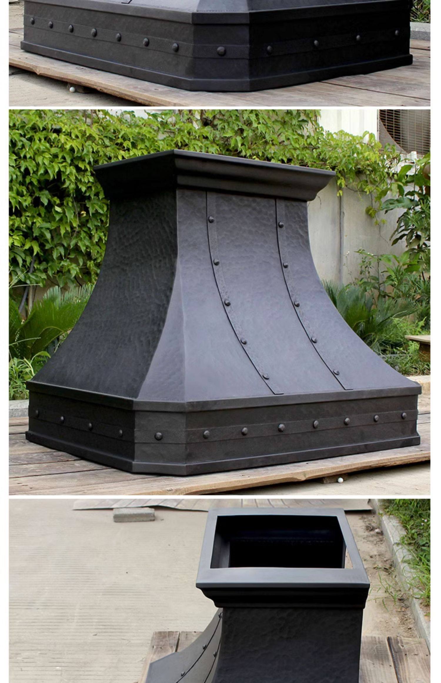 loft工业风美式复古抽吸排油烟机装饰罩拢烟罩定制紫铜烟罩排烟罩