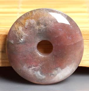 吊坠 天然 微竞拍108 印度水草玉石平安扣吊坠