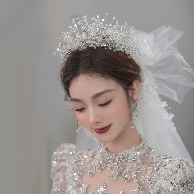 新娘皇冠水晶珠手工气质唯美韩式造型发饰优雅时尚婚纱礼服配饰品