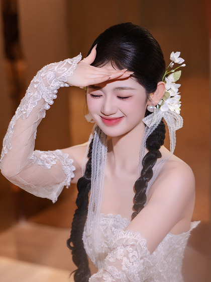 새로운 스타일 신선하고 달콤한 흰색 꽃 엣지 척 머리 장식 신부 트래리 스타일 스타일 한국 헤어 액세서리 새로운 스타일 신선하고 달콤한 흰색 꽃 엣지 척 머리 장식 신부 트래리 스타일 스타일 한국 헤어 액세서리