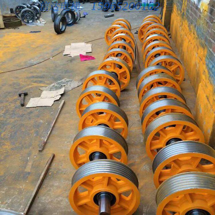 日立电梯专用导向轮 轿顶反绳轮 对重反绳轮 轴承6312 轴Φ60_双氙